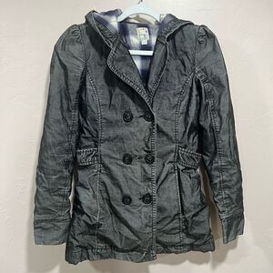 ROXY Hooded Black Corduroy Jacket